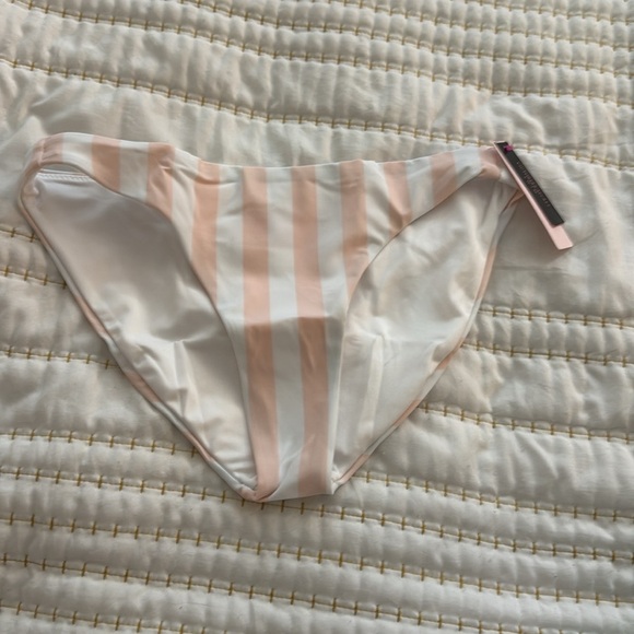 VICTORIA’S SECRET PINK Striped Bikini Set in Peach and White - new S/M - Picture 5 of 8